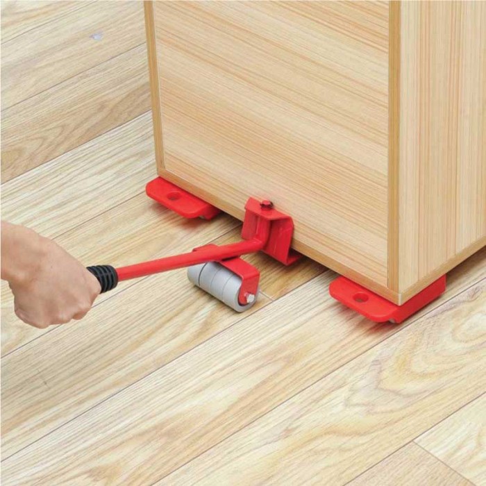 5 Pcs ফার্নিচার মুভিং টুলস Professional Furniture Transport Lifter tool Set Heavy Stuffs Moving Hand Tools Set Wheel Bar Mover Device