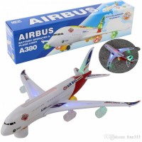 Electric Battery Operated Big Size Airbus A380 Aero Plane, Moves With Led Lights With Music For Kids