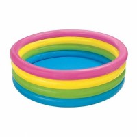 INTEX 56441 Sunset Glow Three Rings Soft Inflatable Floor Portable Swimming Pool for Kids