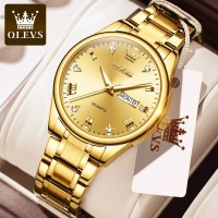 OLEVS 5563G Fashion Watch for Men Black & Golden Two Tone Stainless Steel Analog Wrist Watch For Men - White & Silver "Fashion Watch for Men Golden Two Tone Stainless Steel Analog Wrist Watch For Men - White & Silver "