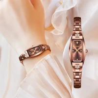 OLEVS Fashion Luxury Quartz Women's Watches Tungsten Steel Elegant Design with Diamond Relogio Feminino Gift for Female