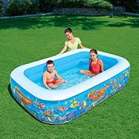 130 CM INFLATABLE SWIMMING POOL ( pool + pumper +ring + ball )