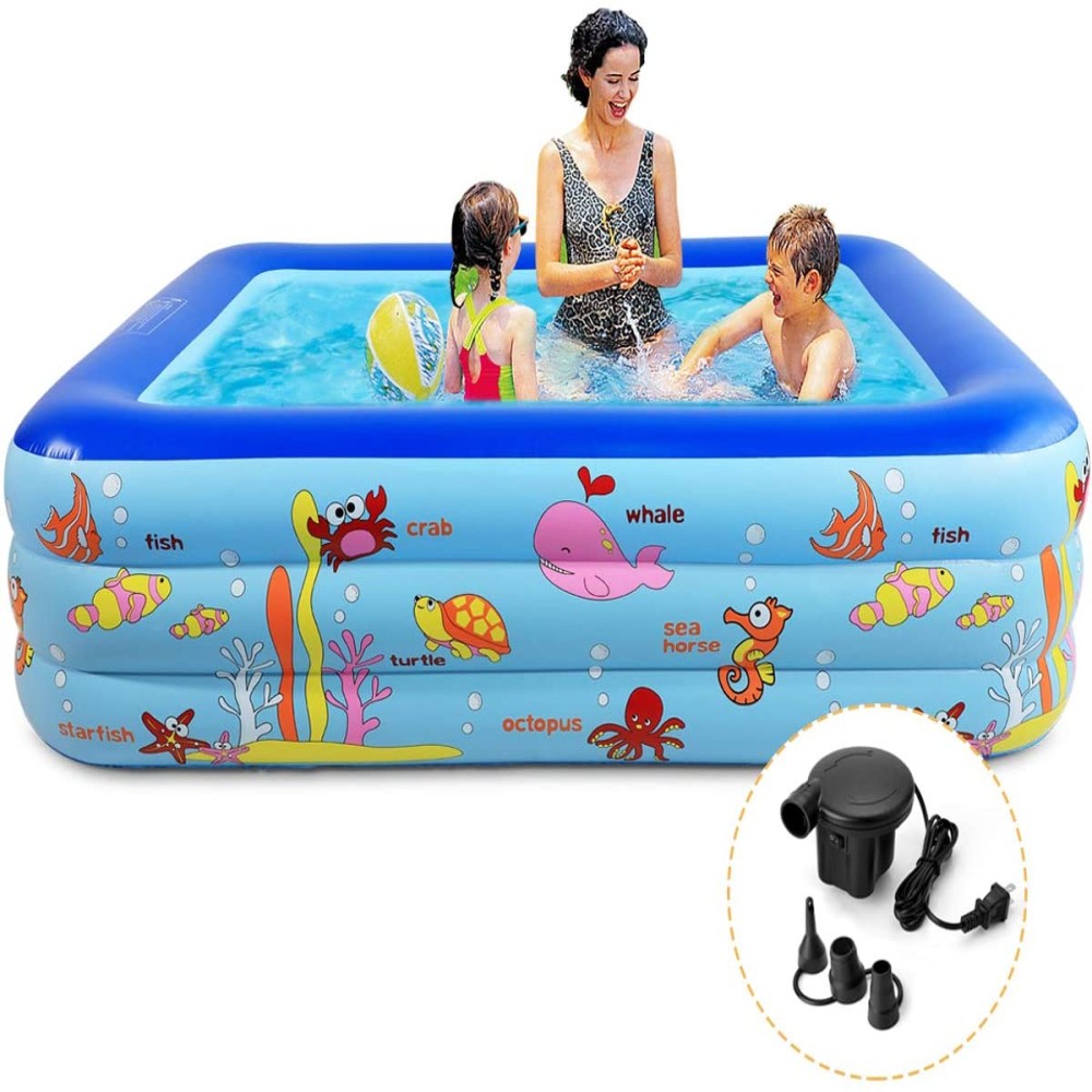 INFLATABLE SWIMMING POOL ( 130 pool + pumper +mat patted )