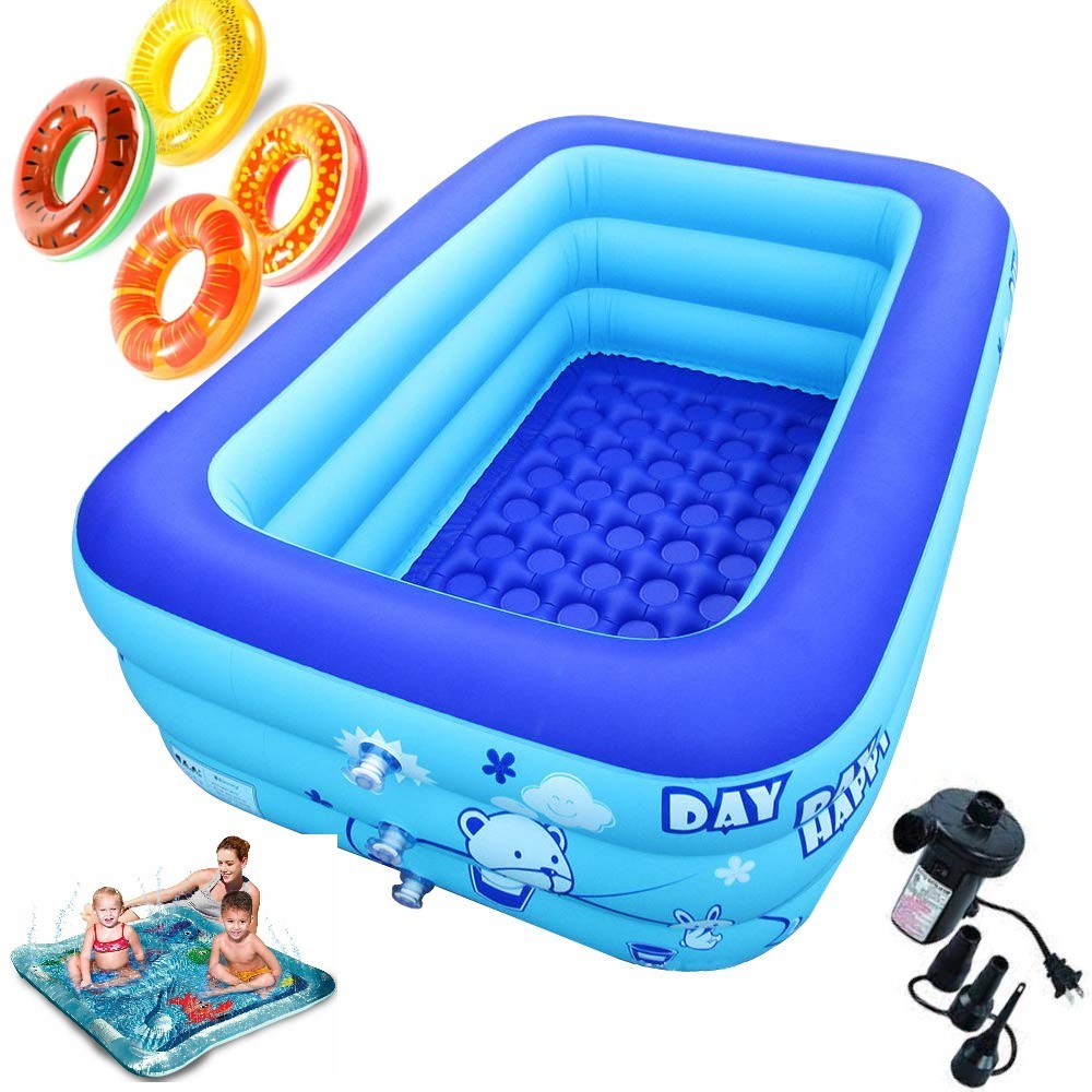 150 CM Big Size Paddling large pool Indoor Outdoor Inflatable Swimming Pool with pumper and 50 pcs Ball