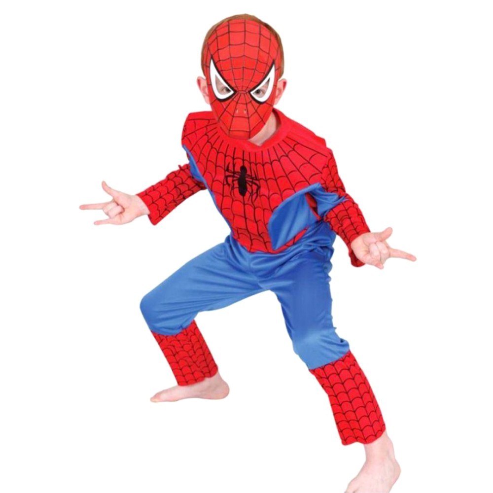 Spiderman Fancy Dress Costume Superhero Costume Kids Cartoon Fancy Dress  for Costume Party-Sohoj Online Shopping