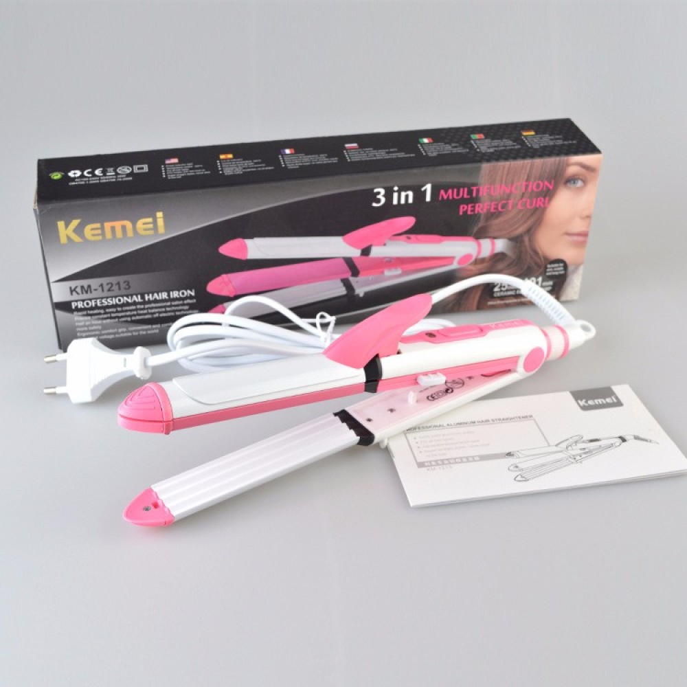 Kemei KM-1213 Hair Straightener Professional 3 in 1