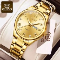 OLEVS 5563 Golden chain copy Mens Classic Quartz Waterproof Watch