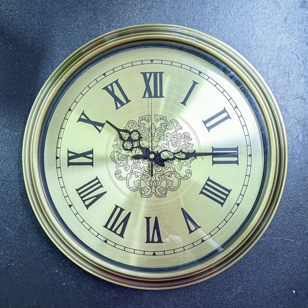FunkyTradition Golden Elegant Design Wall Clock, Wall Watch, Wall Decor for Home Office Decor and Gifts 30 CM Tall