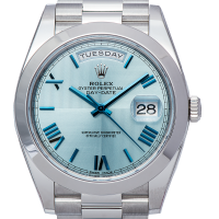 Rolex watch silver and sky blue