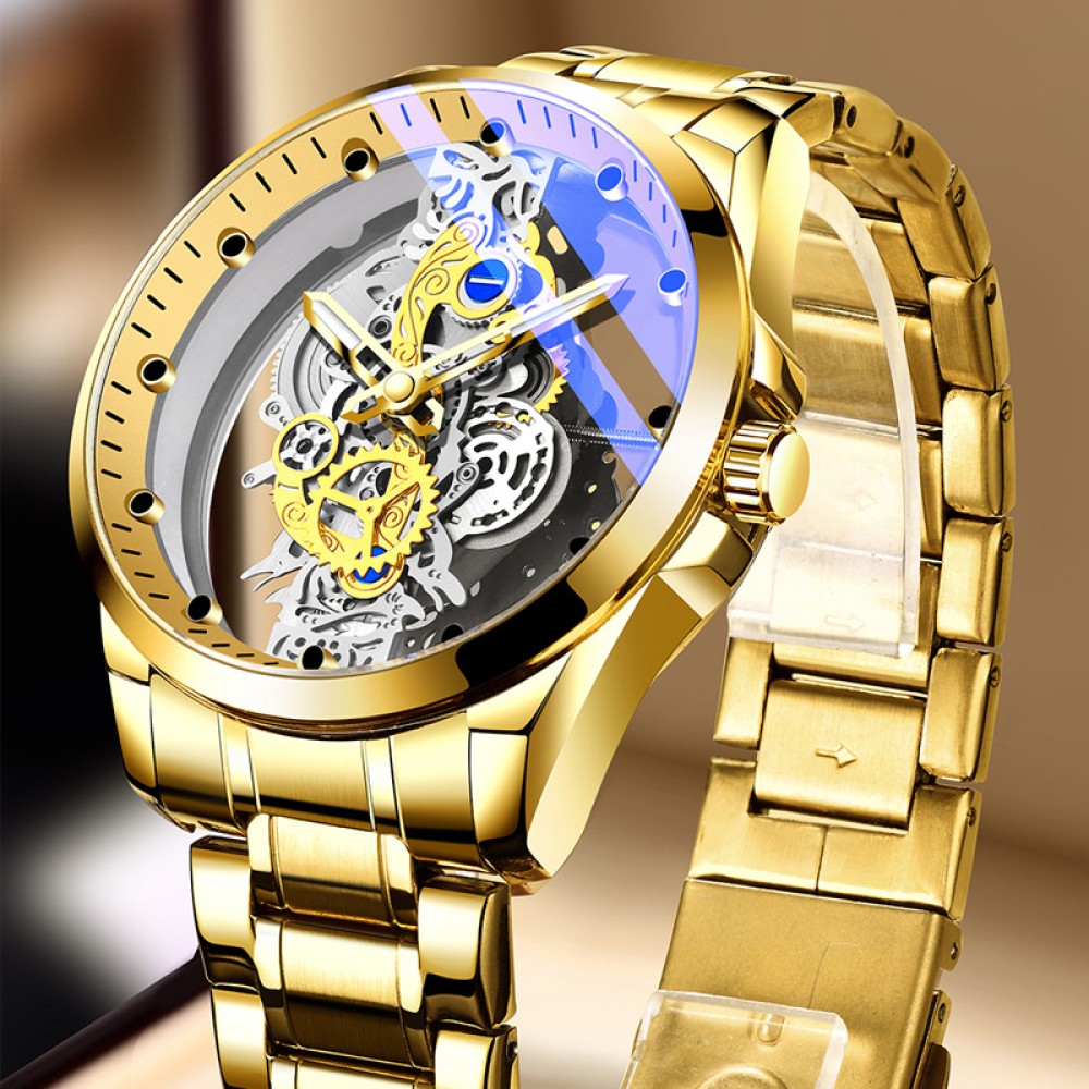Transparent Dial Fashion Sport Stainless Steel  TIGERAO 2023 Hot Sale Men;s Quartz Watch Men Watches Cool Wristwatch For Men