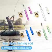 Steel Pen Fishing Rod Cross-border Mini Ice Fishing Rod Pocket Raft Rod Portable Gift Fishing Rod 1 Meter Fishing Rods trout rod