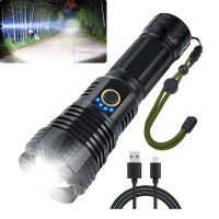 Rechargeable Zoom LED Flashlight USB Torch light