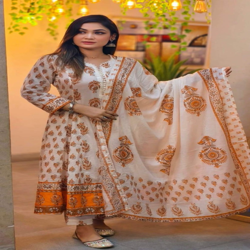  Most Exclusive Demanding Collection সুতি কাপড়ের গ্রাউন্ড/গোল থ্রি পিস কালেকশন পিওর কটন/সুতি কাপড়ের সম্পূর্ণ সেলাই করা রেডিমেড ড্রেস 