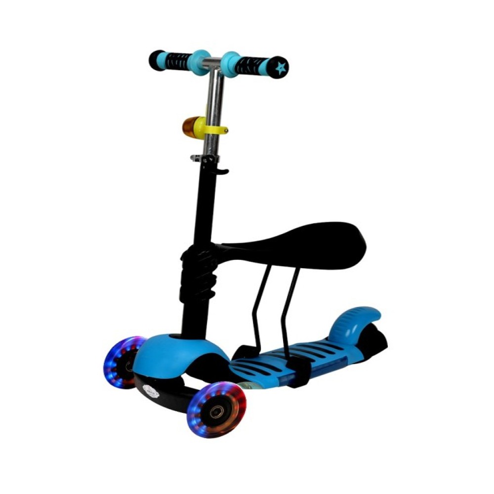 Fun Scooty With Seat - Red, Blue & Black