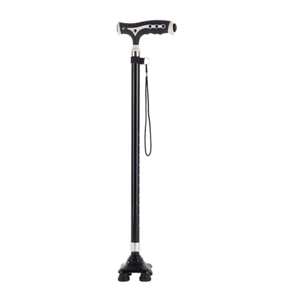 Stick Elderly Crutch Light Walking With Led Light, Magnetic Handle 10 Height Adjustable Steps, Elderly Woman'S Crutch, Handicapped Woman, Walking Stick With 4 Legged Base, Grandmother'S Gift Practic