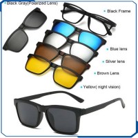 Sunglasses Magnetic Clip 1 Optical Frame + 5 Lenser Glasses