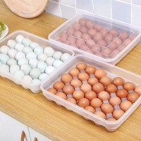 34-Grid Egg Storage Box Kitchen Refrigerator Eggs Tray Holder Container With Lid Plastic Dispenser Airtight Fresh Preservation