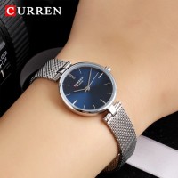 CURREN original  Woman Watch Brand Luxury Sliver Mesh Stainless Steel Quartz Watches Ladies